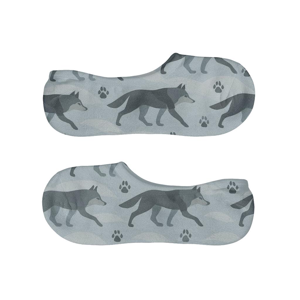 Gray Wolf-Inspired Frost Trail Tessellation personalized invisible socks