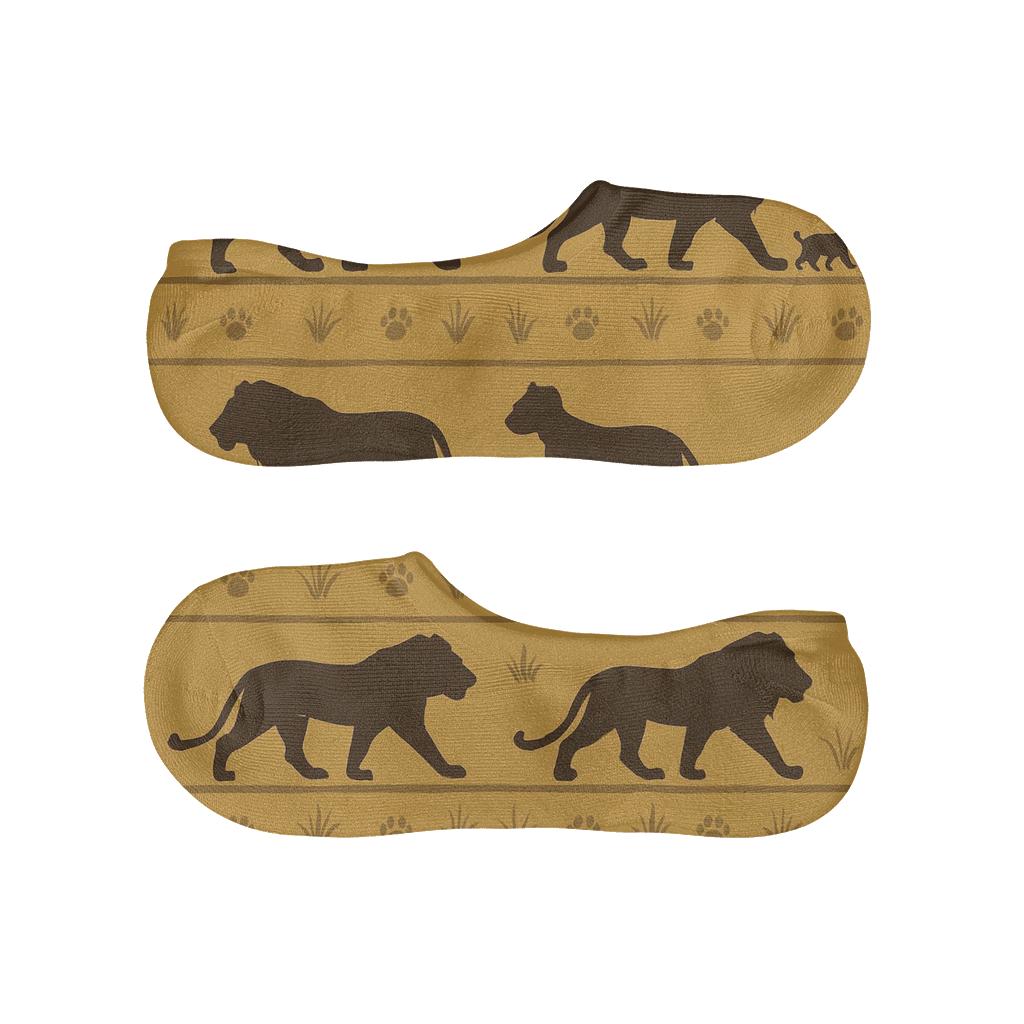 Savanna Stride With Lion Silhouettes comfortable invisible socks