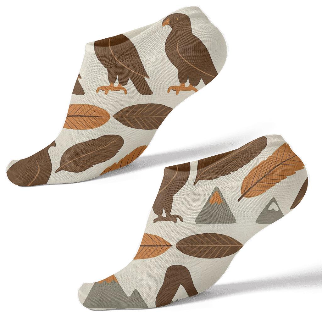 Mountain Feather Eagle Band Design soft everyday ankle socks