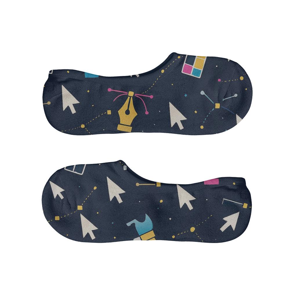 Graphic Designer Tool Constellation Pattern trendy no-show sock styles