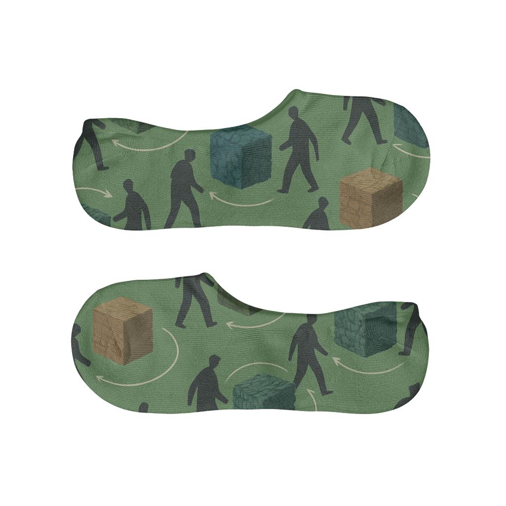 Orbiting Bales With Recycling Plant Worker Silhouettes trendy no-show sock styles