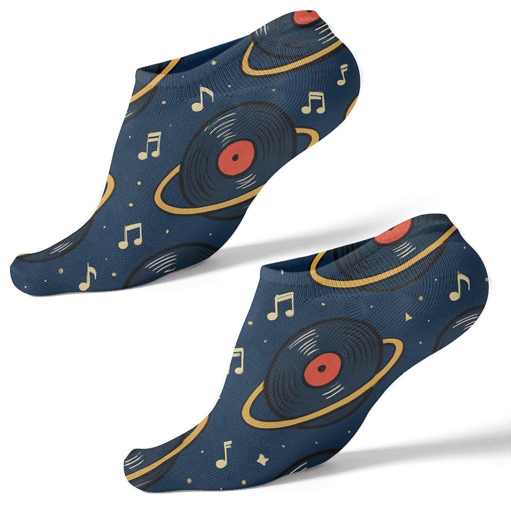 Musician Nebula Vinyl Grid trendy patterned ankle socks