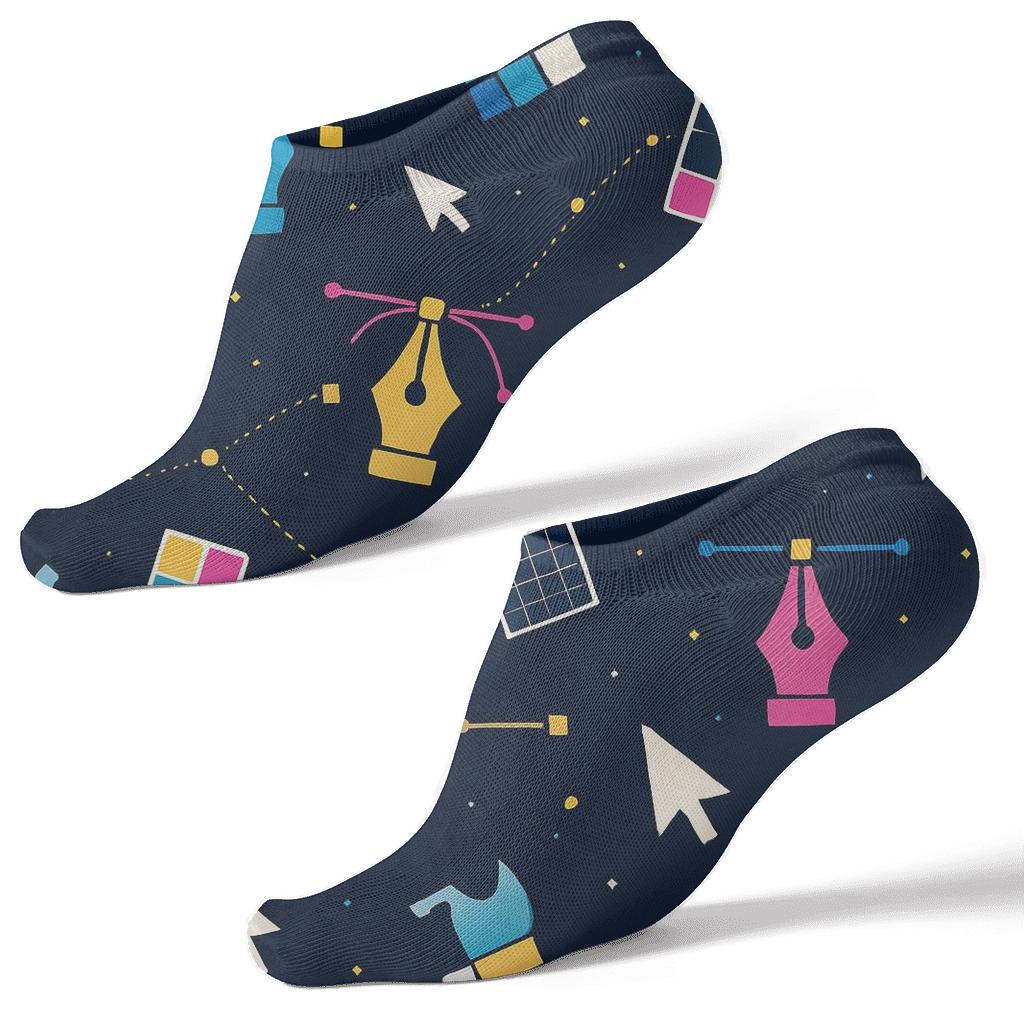 Graphic Designer Tool Constellation Pattern stylish athletic ankle socks