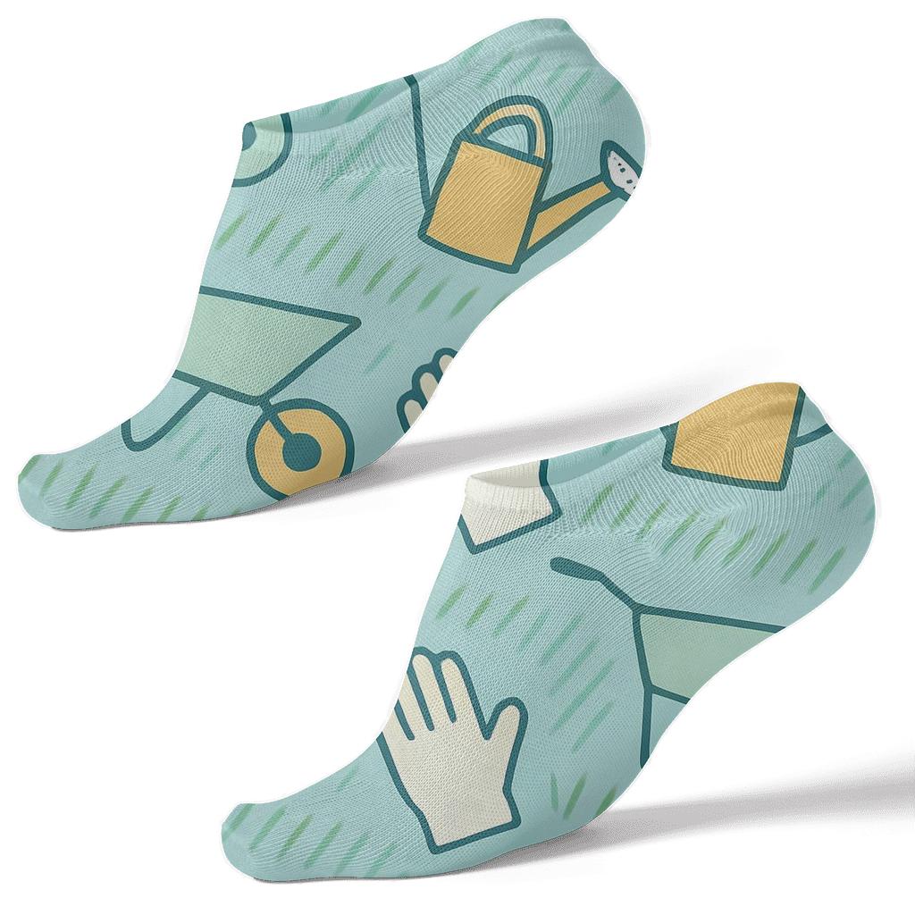 Wheelbarrow Parade With Groundskeeper Delight trendy patterned ankle socks