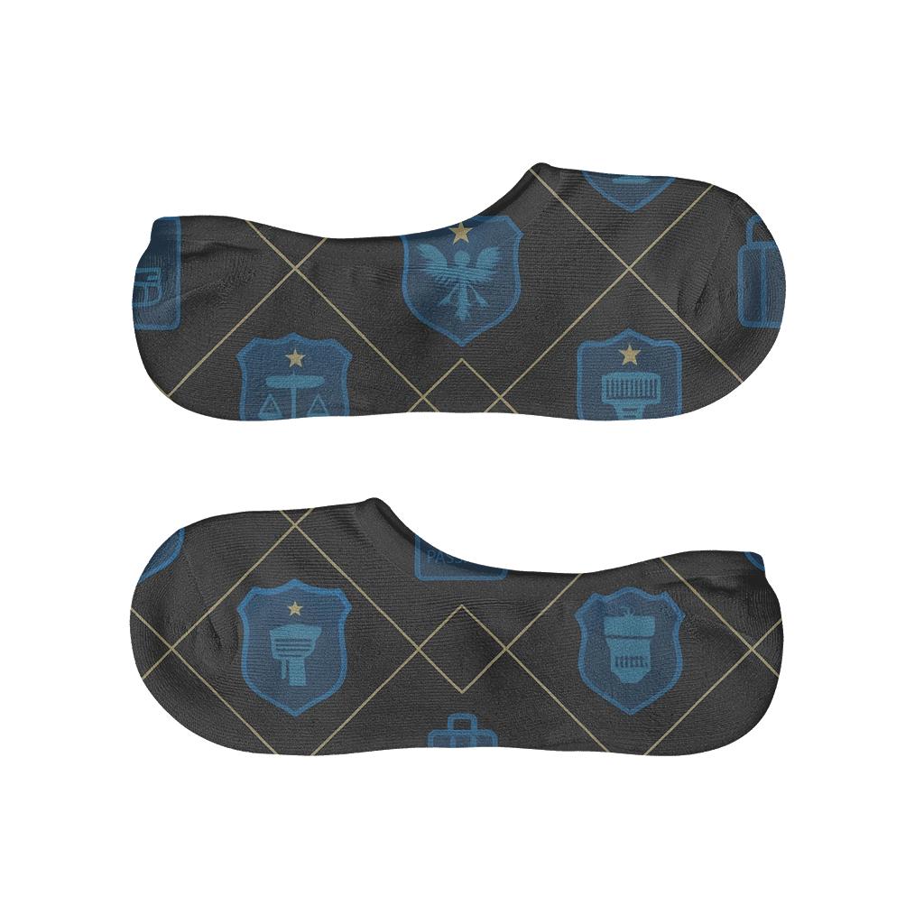 Midnight Badge Lattice With Customs Officer Emblems comfortable low-cut socks