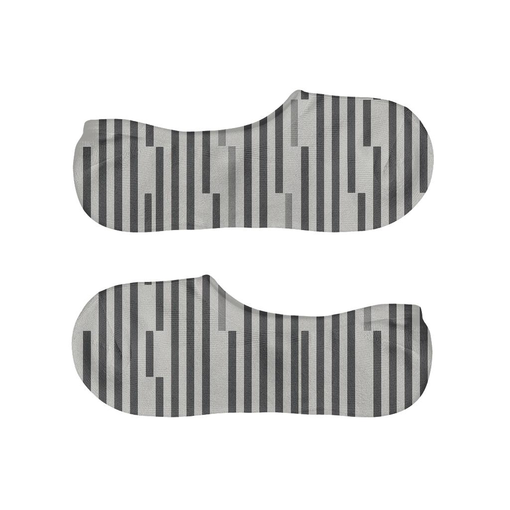 Offset Rail Stripes custom no-show socks
