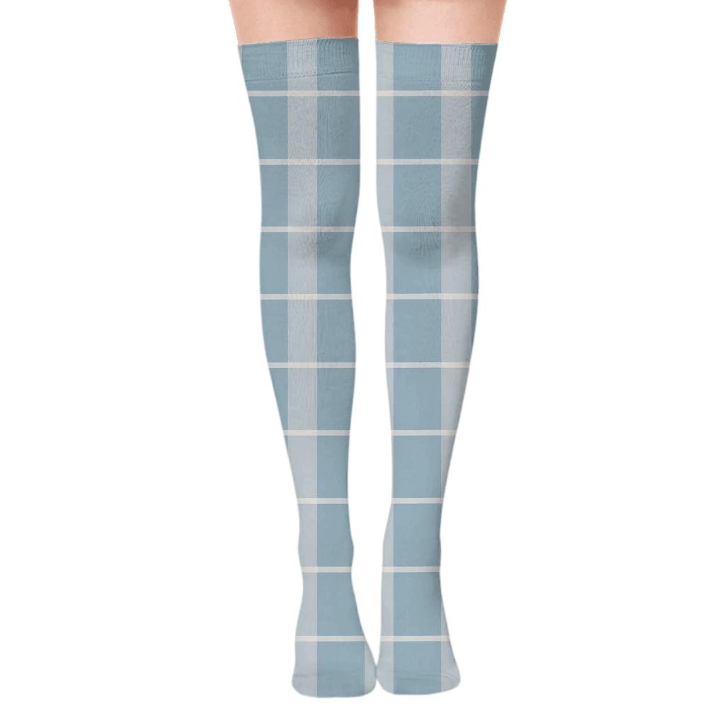 Soft Stripe Lattice personalized over-the-knee socks