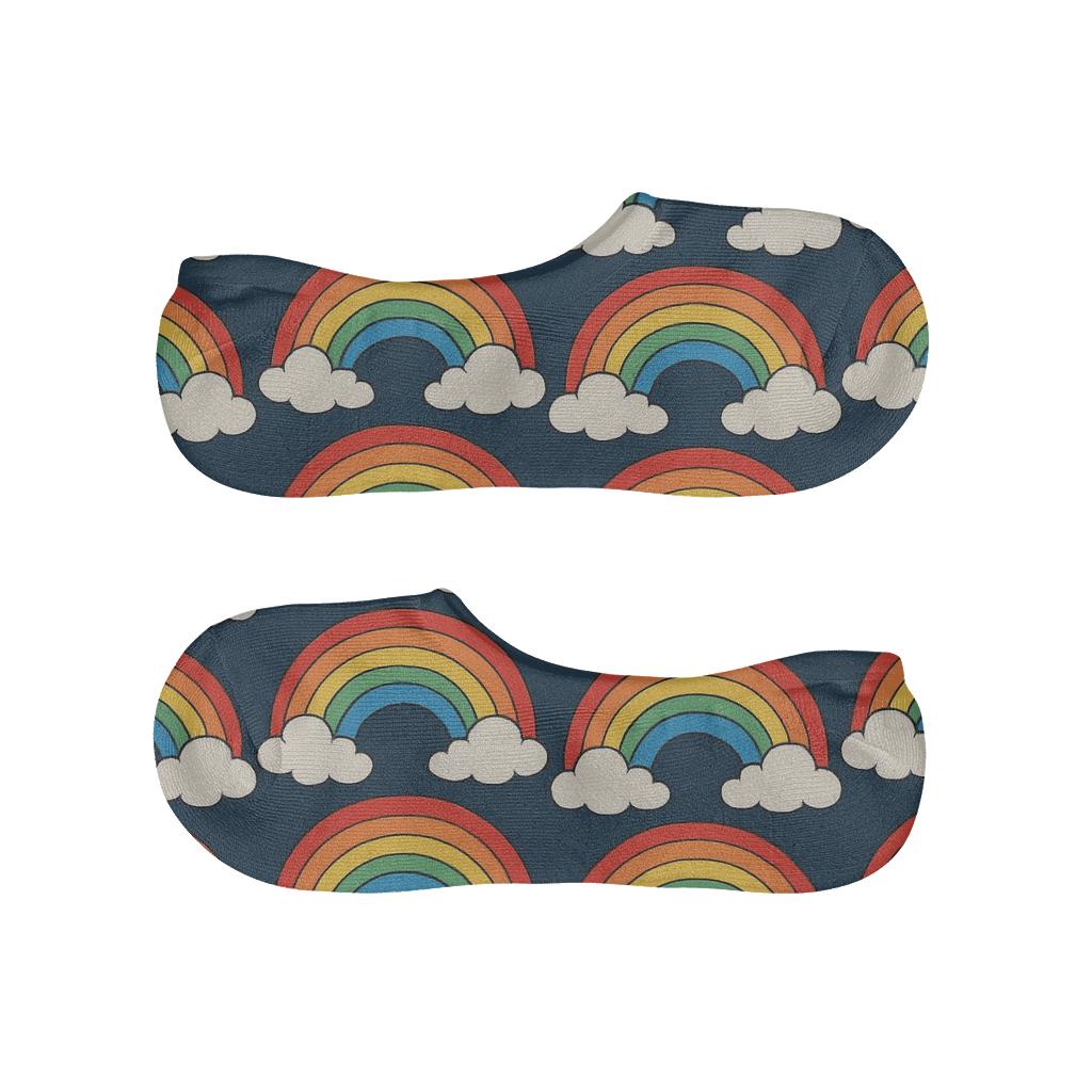 Prismatic Cloud Ladder Stripes low cut no-show socks
