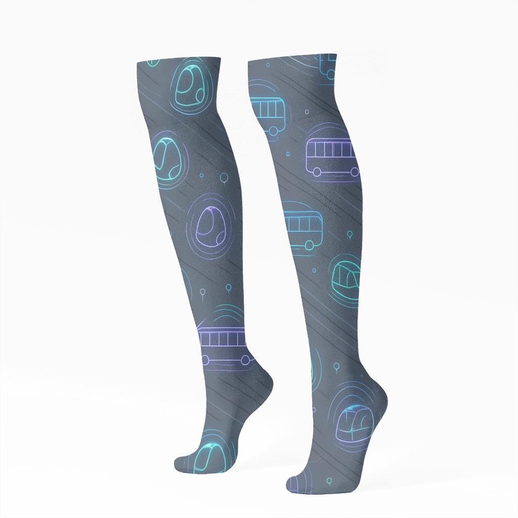Holographic Transit Flow 2025 Edition soft everyday knee-high socks