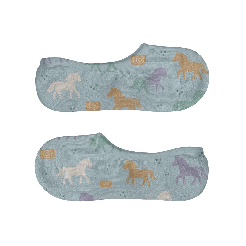 Stargrazing Pasture Confetti Pattern Pony personalized no-show socks