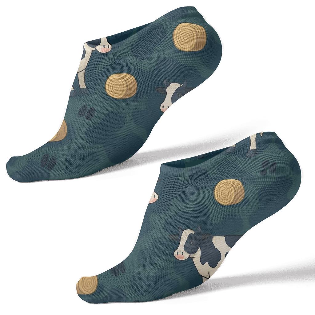 Cow Meadow Spot Tessellation Nightfall comfortable cotton ankle socks