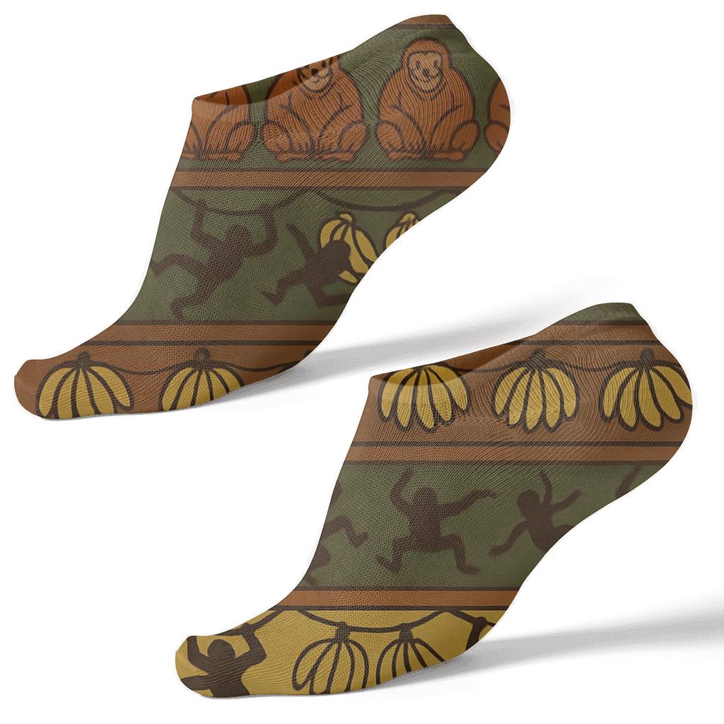 Banana Band Parade With Curious Ape Motifs comfortable cotton ankle socks