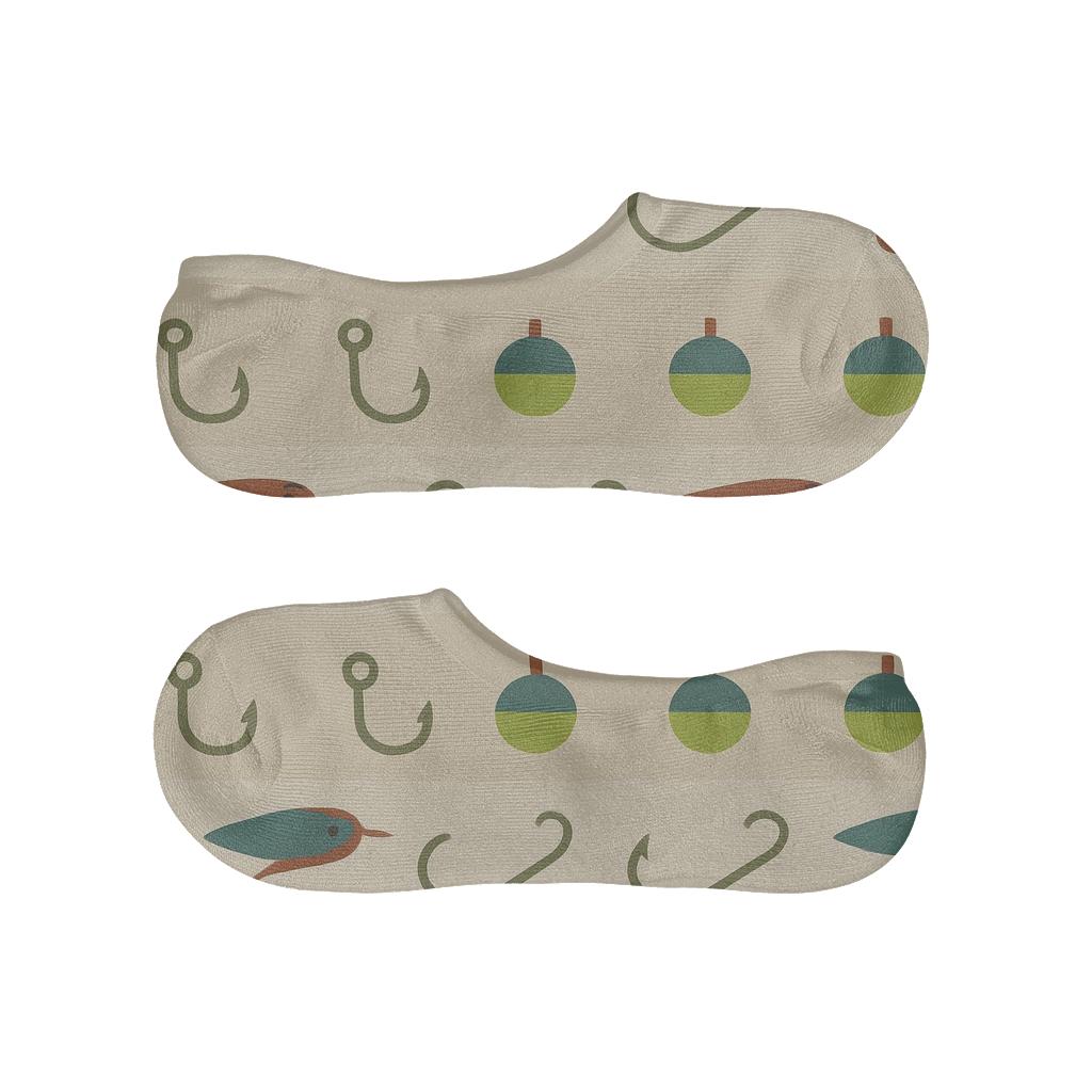 Riverbank Lure Bands Pattern Fisher Style low cut no-show socks