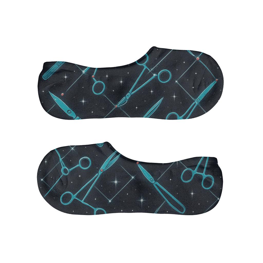 Surgeon Starfield Instrument Lattice designer printed no-show socks