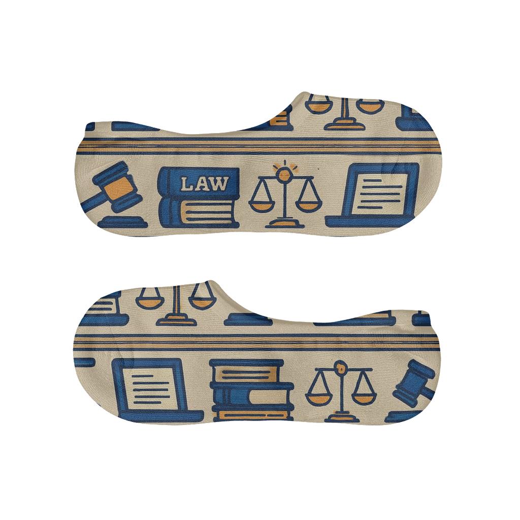 Paralegal Courtroom Collage Bandwork soft cotton no-show socks
