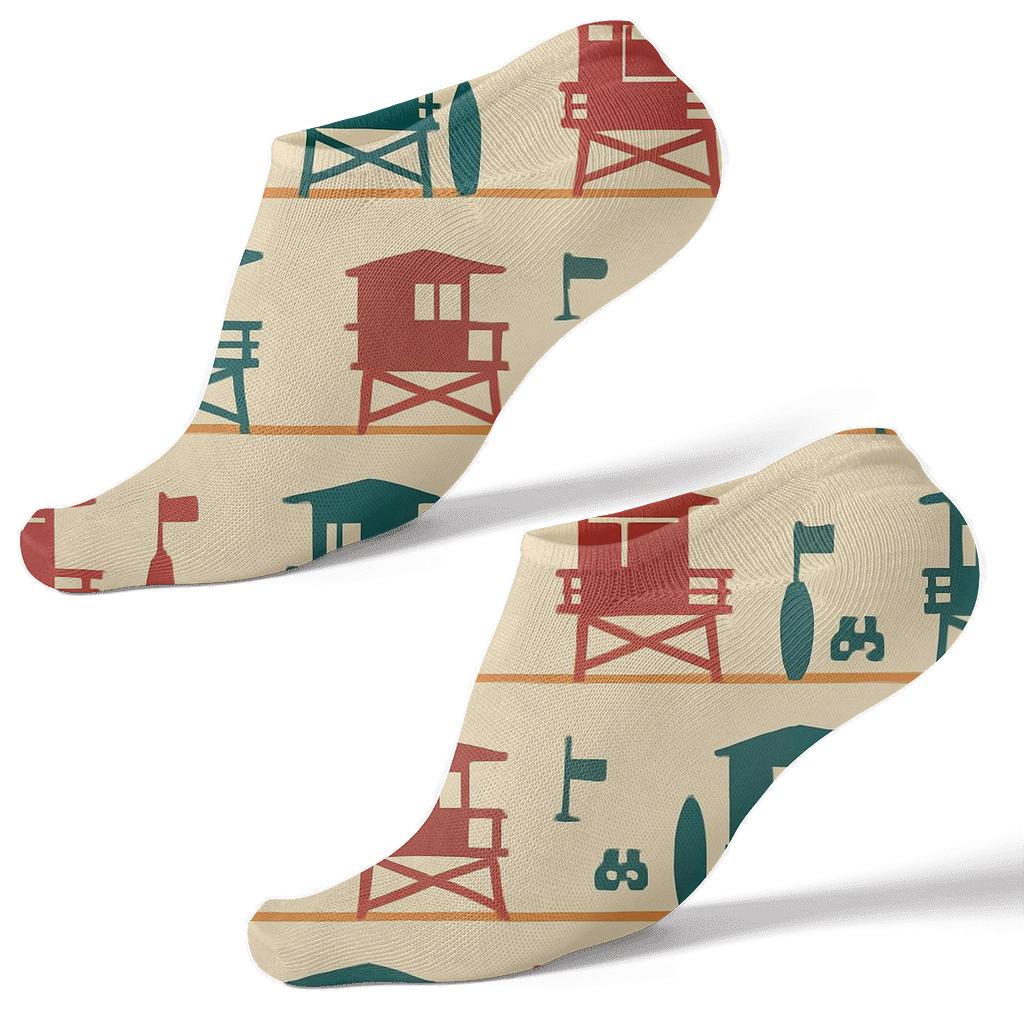 Lifeguard Signal Towers Sunset Band comfortable cotton ankle socks