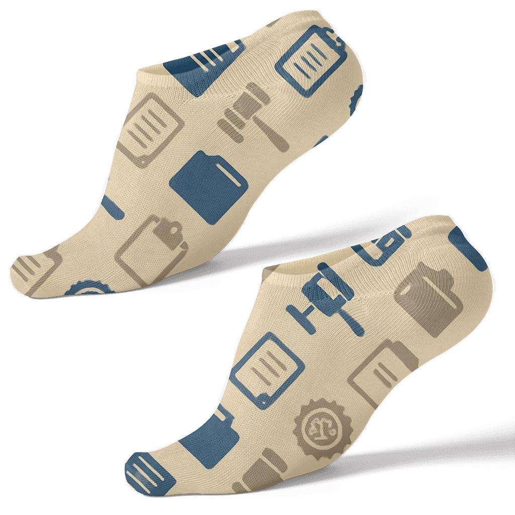 Court Clerk Docket Doodles All Over Pattern personalized ankle socks
