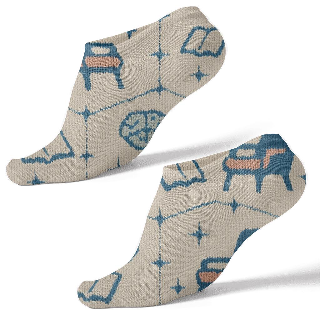 Psychologist Therapy Chair Constellation Knit Pattern unique graphic ankle socks