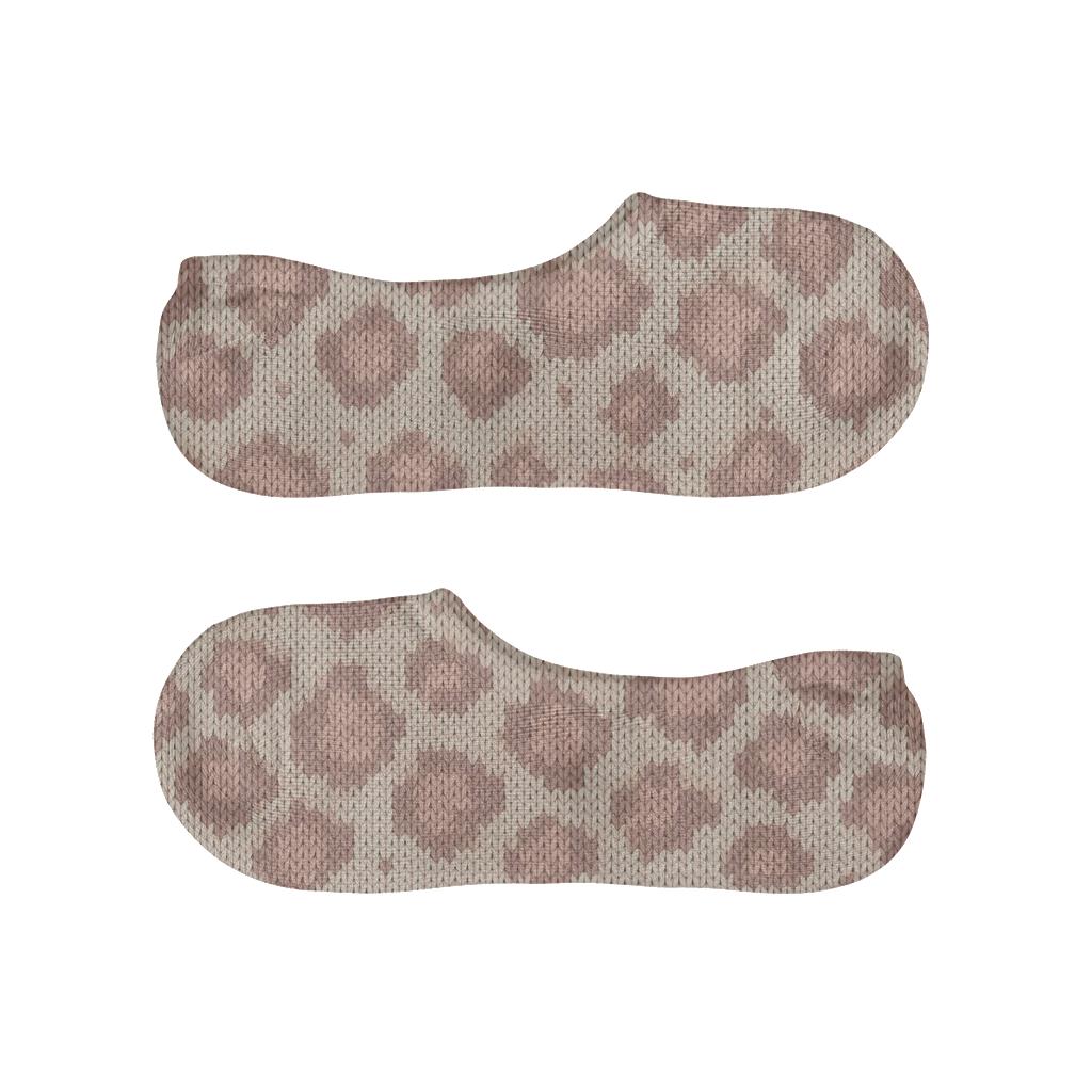 Blush Rosette Knit Illusion Stripe On Cream custom no-show socks