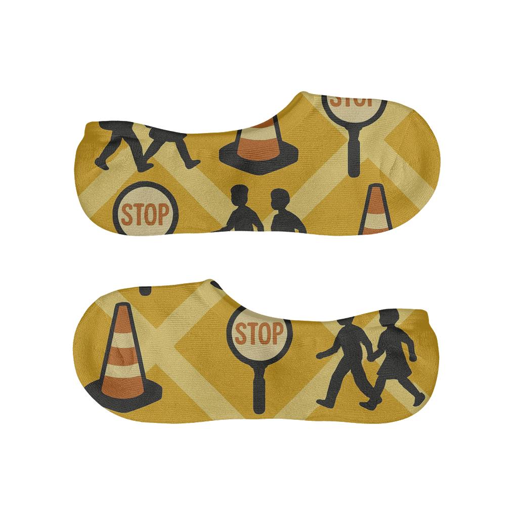 Safety Stripe Lattice Pattern Crossing Guard breathable no-show socks
