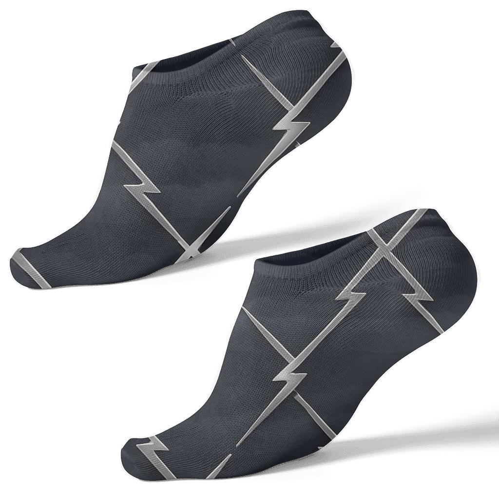 Silver Bolt Lattice Fronts unique graphic ankle socks