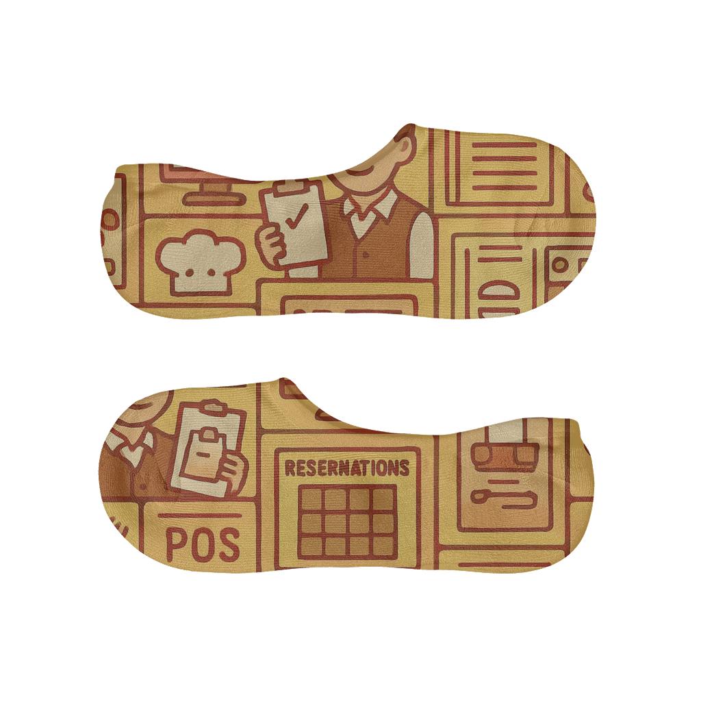 Restaurant Manager Service Station Grid comfortable low-cut socks