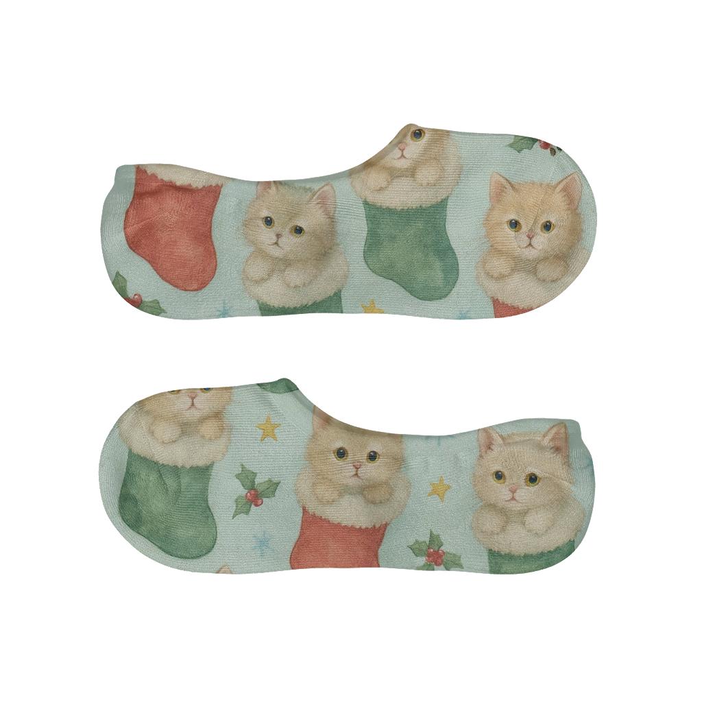 Snowy Kitten Stocking Scatter custom no-show socks