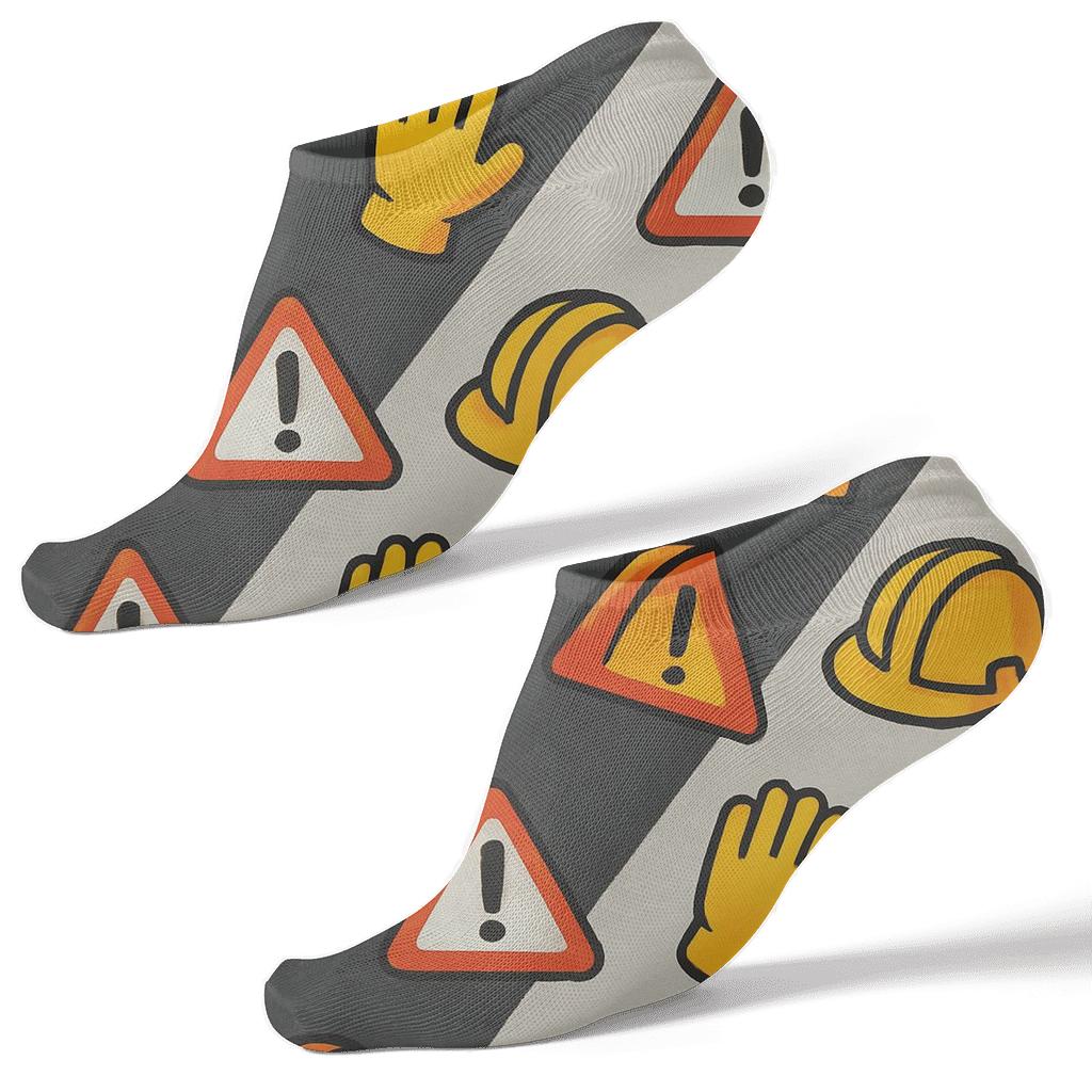 Safety Helmet Stripe For Factory Worker Teams stylish athletic ankle socks