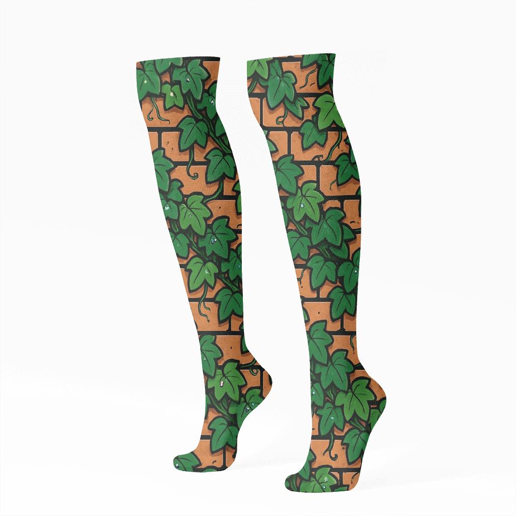 Emerald Ivy Brick Rhythm premium sports knee-high socks