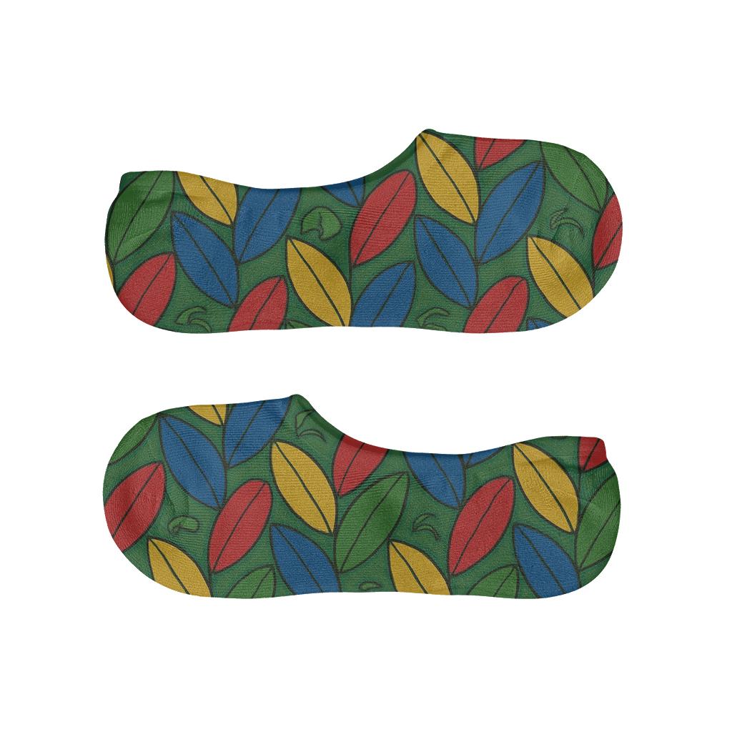 Parrot Plumage Mosaic On Tropical Green unique hidden socks