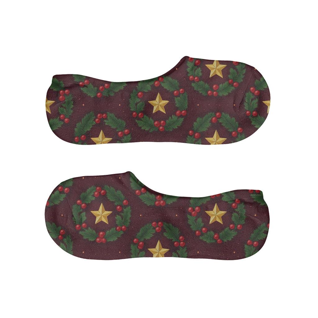 Starry Wreath Ring Xmas Pattern trendy no-show sock styles