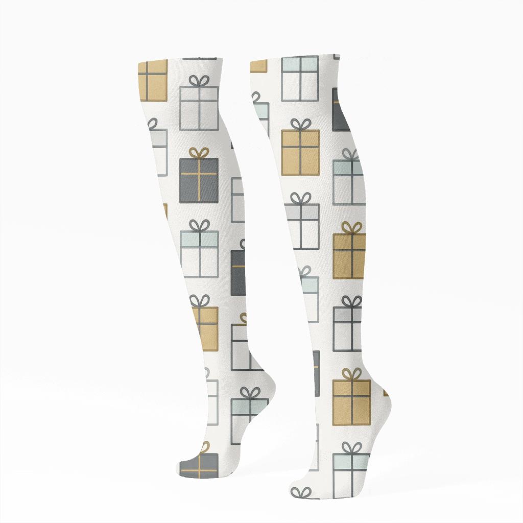 Presents Galaxy Gift Box Tessellation personalized knee-high socks