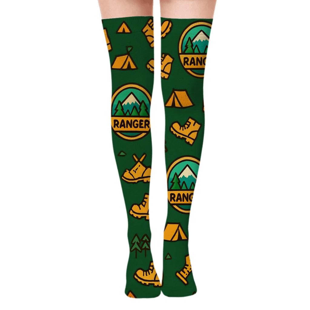 Park Ranger Trail Badge Constellation Pattern custom over-the-knee socks