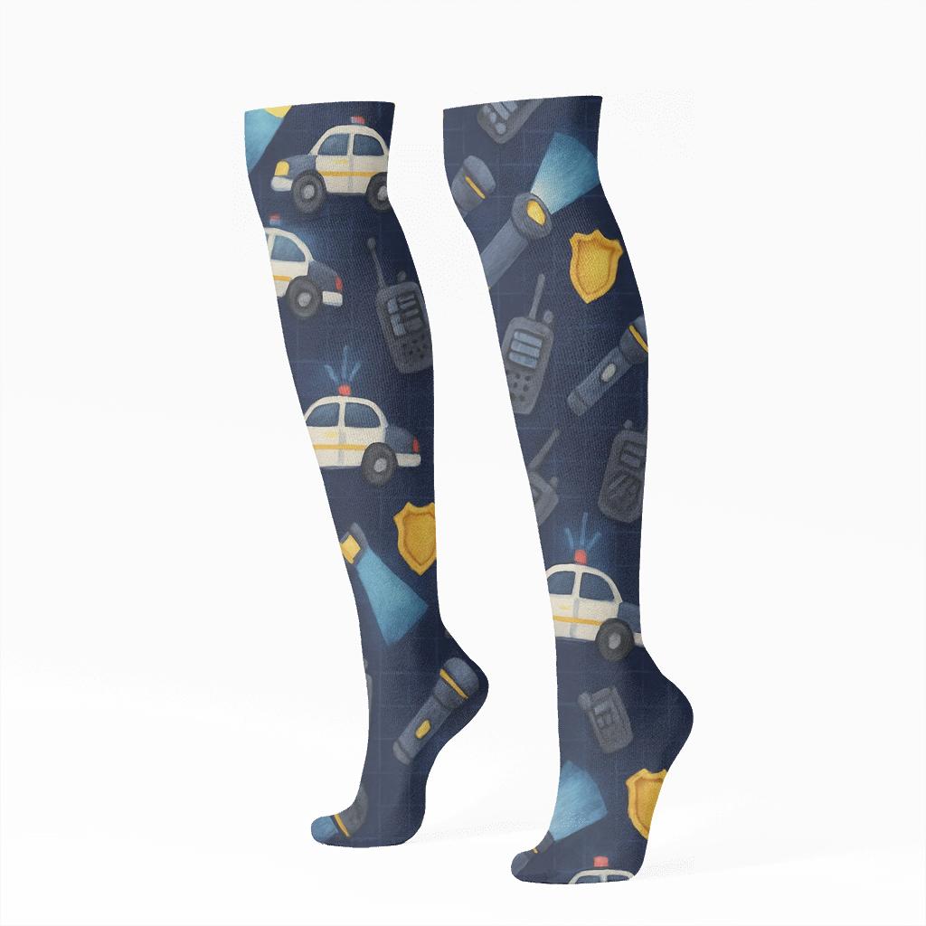 Security Guard Night Patrol Chevron personalized knee-high socks