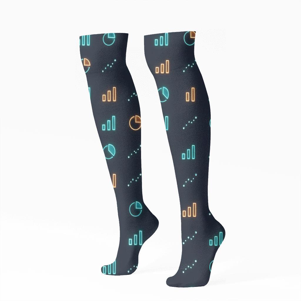 Data Analyst Chart Constellation Grid comfortable cotton knee-high socks