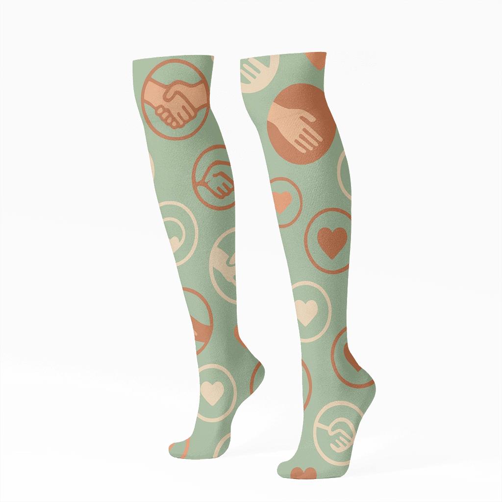 Community Network Social Worker Mosaic personalized knee-high socks