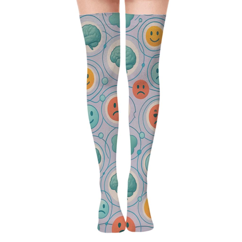 Cognitive Orbit Pattern Psychologist Edition premium cozy over-the-knee socks