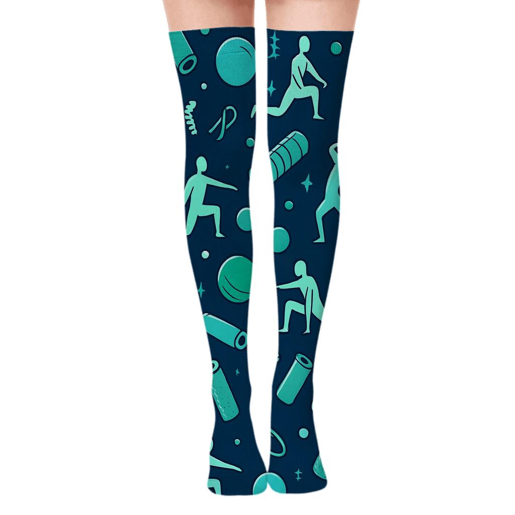 Physical Therapist Wellness Constellation Pattern personalized over-the-knee socks