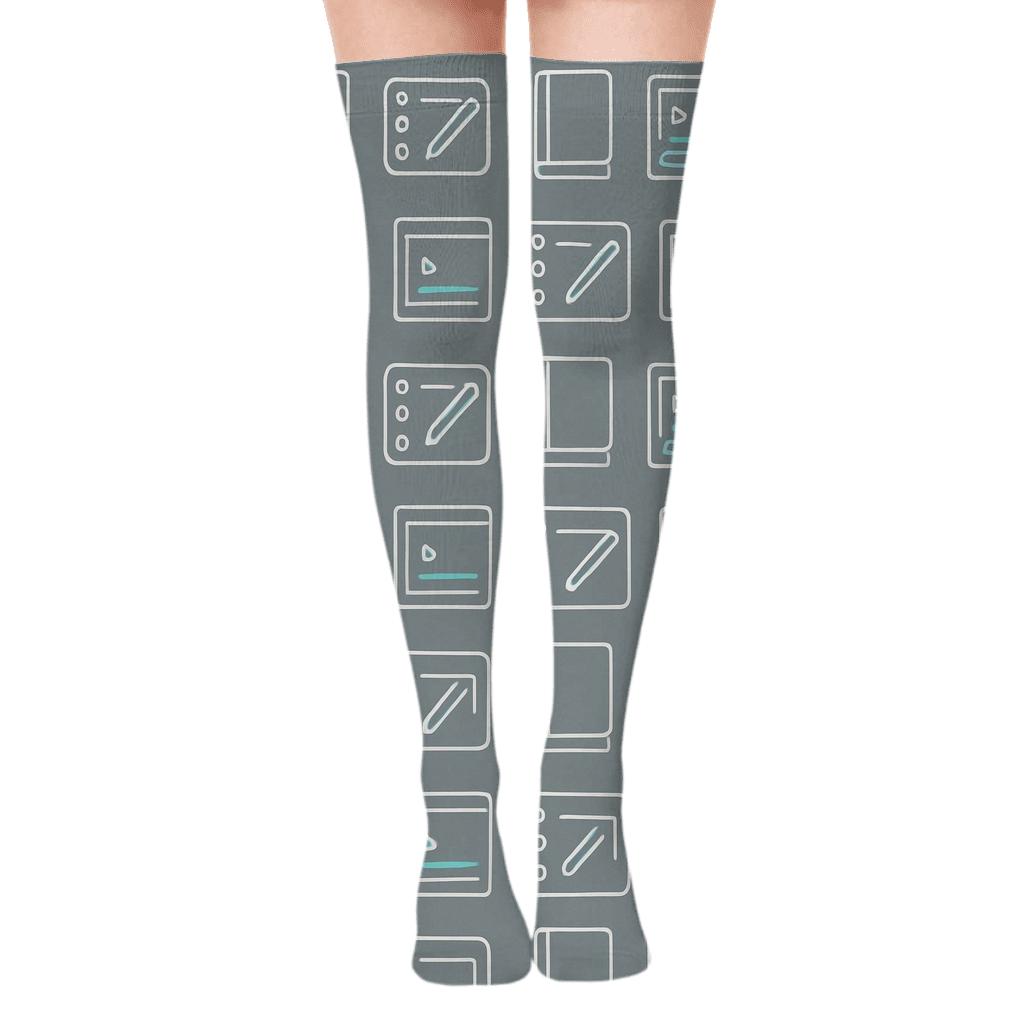 Nebula Grid For Graphic Designer Studios stylish fashion over-the-knee socks