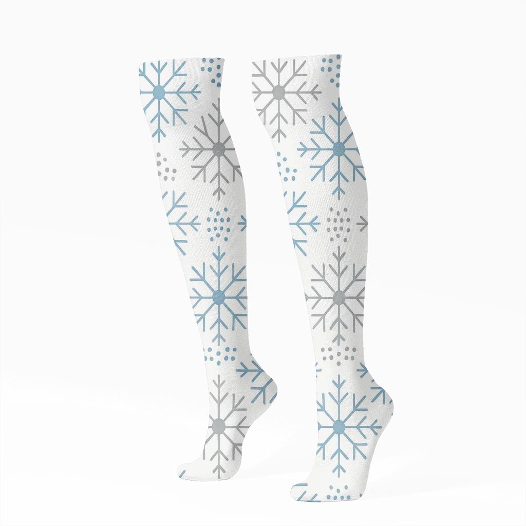 Snowflake Medallion Field Xmas Classic custom knee-high socks