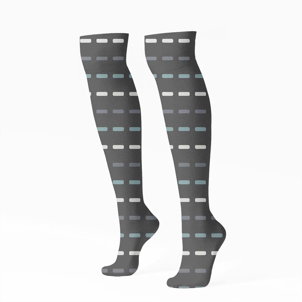 Cosmic Dash Band trendy patterned knee-high socks
