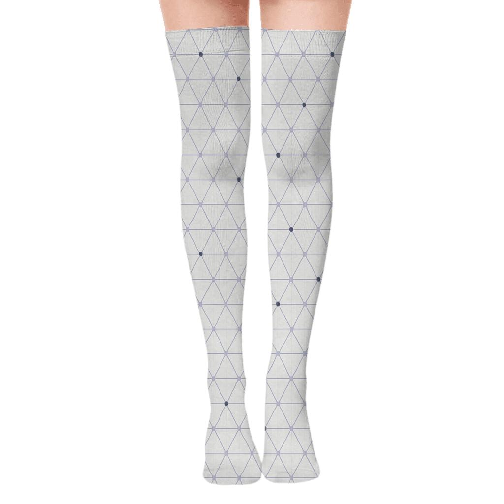Micro Galaxy Mesh designer print over-the-knee socks