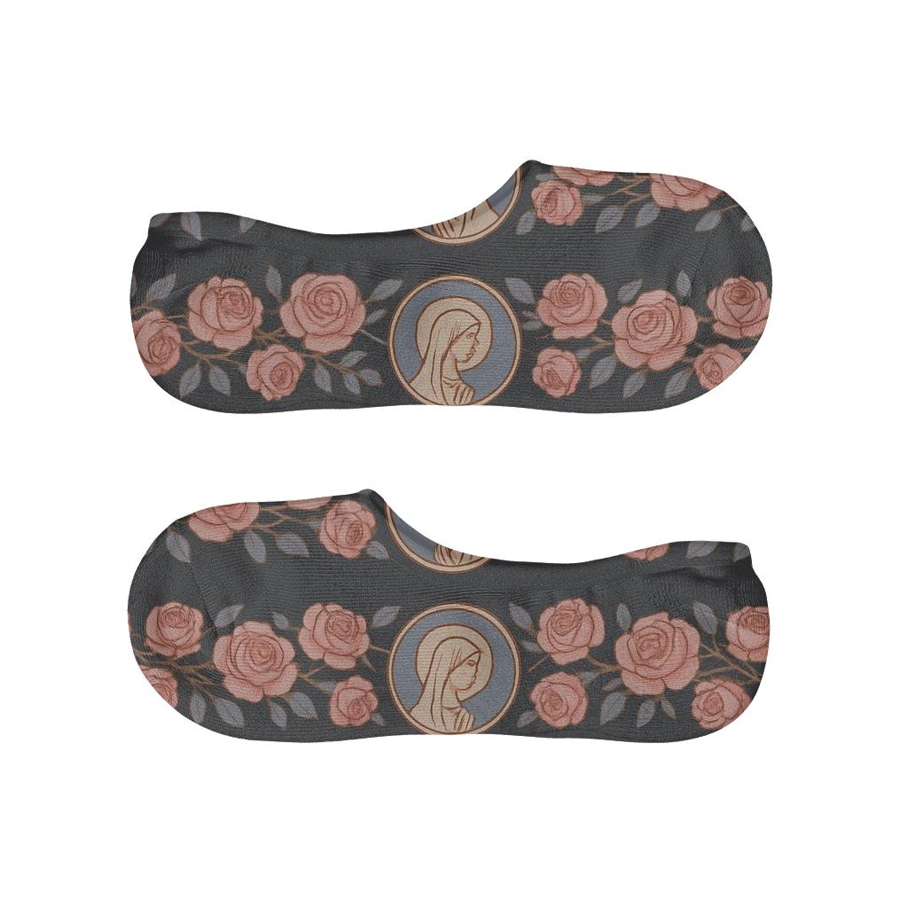 Rose Garland With Mary Silhouettes low cut no-show socks
