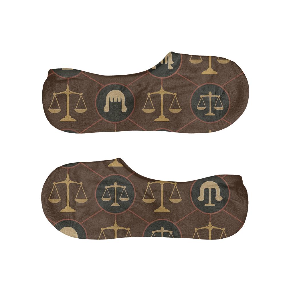 Scales And Judge Wig Orbit Pattern anti-slip no-show socks