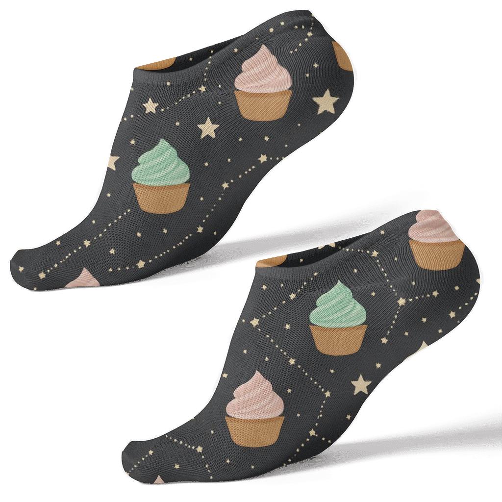 Cupcake Constellation Pattern Baker trendy patterned ankle socks