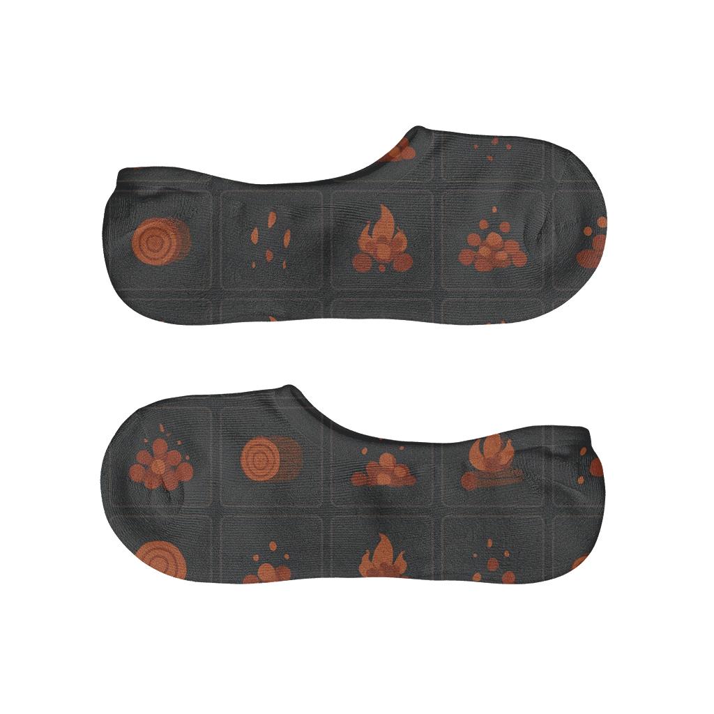 Heart-Fired Ember Grid By The Hearth trendy no-show sock styles