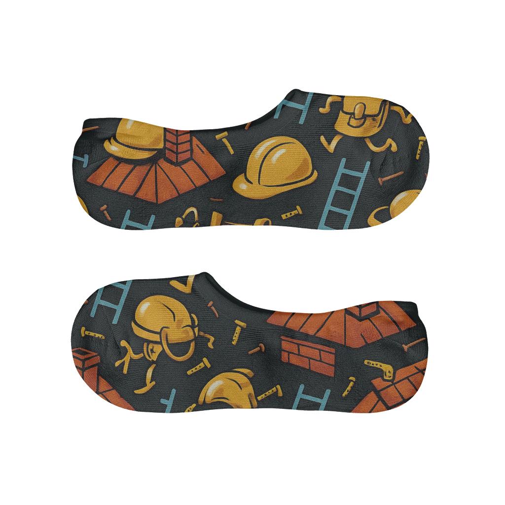 Roofer Skyline Party Grid personalized invisible socks