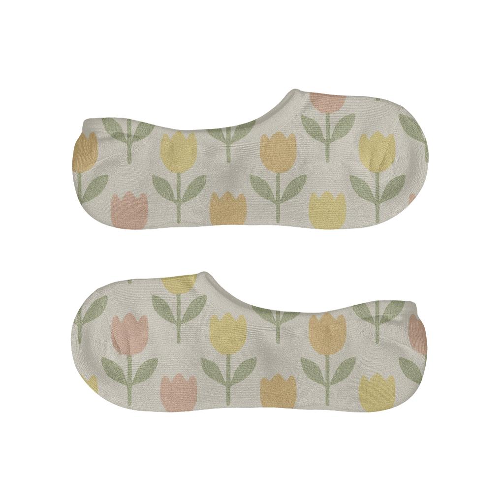 Pastel Tulip Lattice Garden custom no-show socks