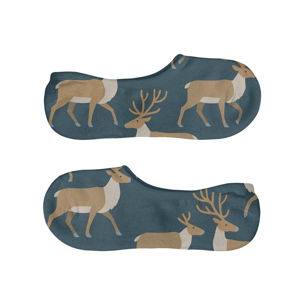 Nordic Night Sky Reindeer Tessellation breathable no-show socks