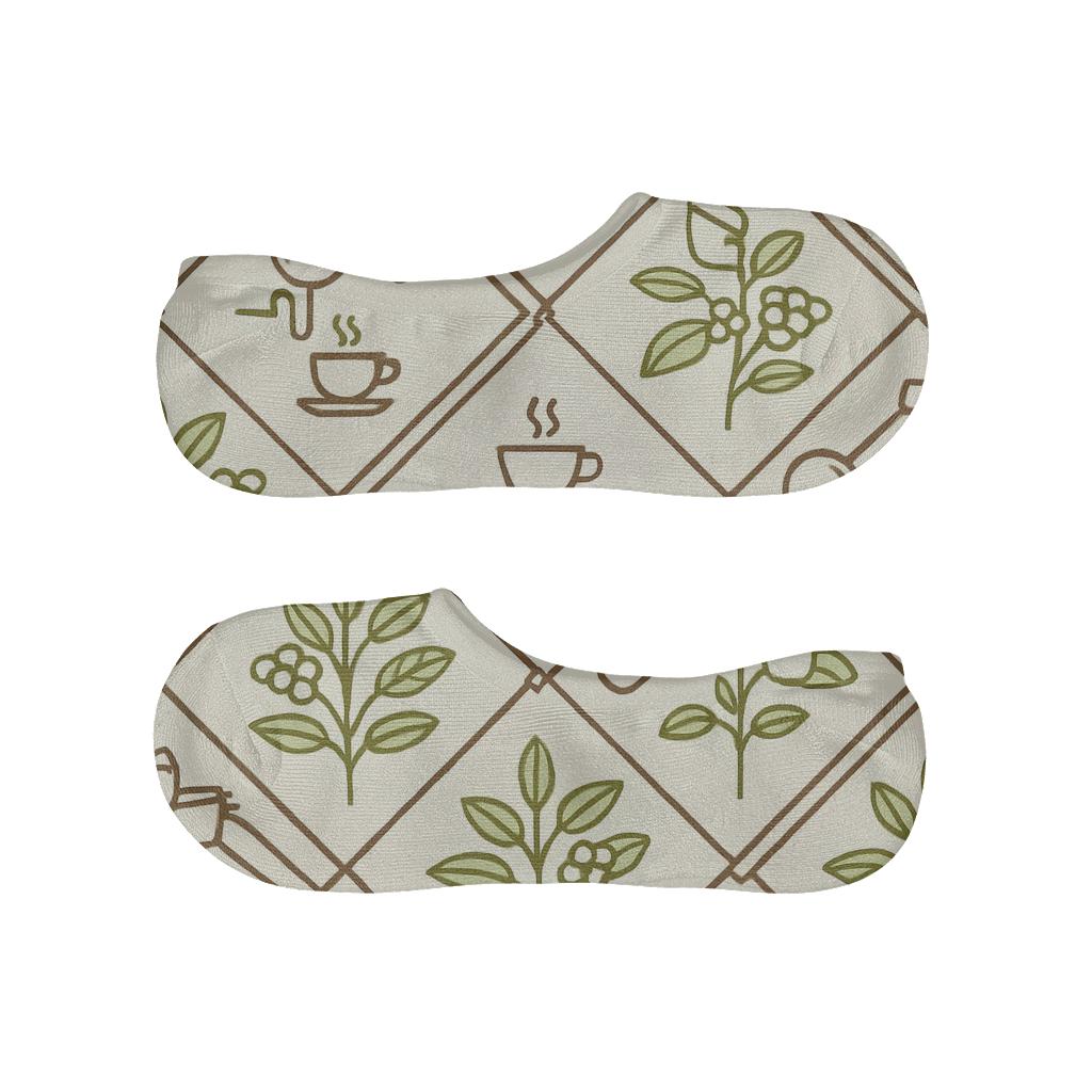 Barista Bloom Lattice Coffee Garden personalized no-show socks
